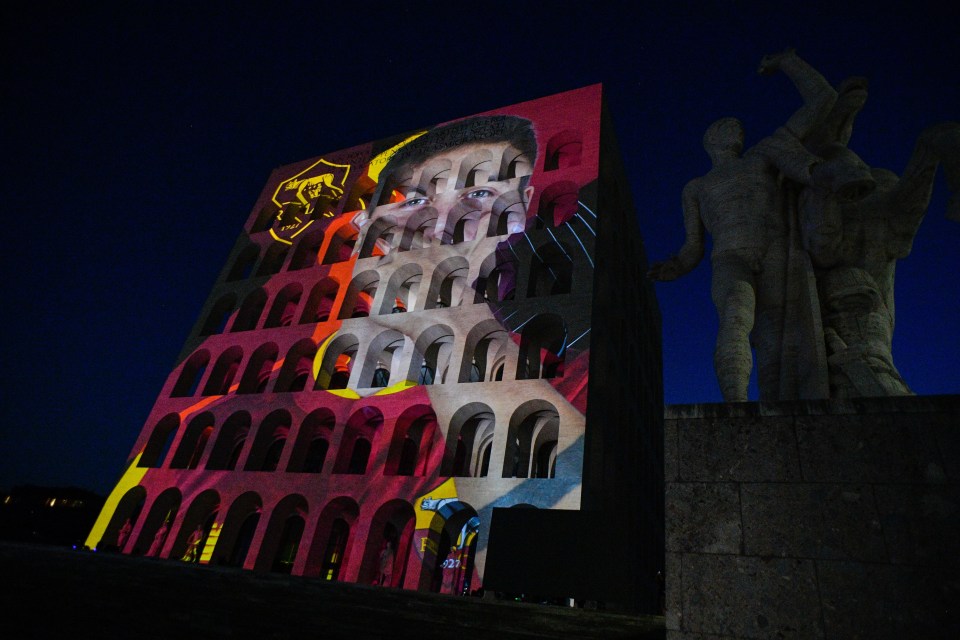 Dybala's image was even projected on to the face of a building