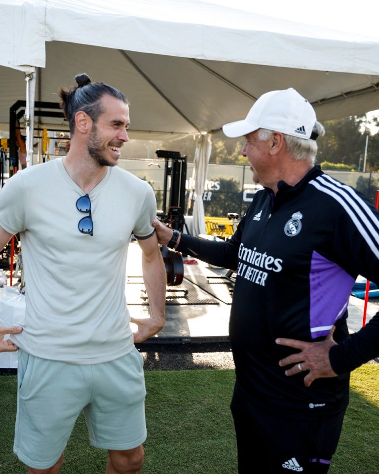 Bale was greeted by former boss Ancelotti