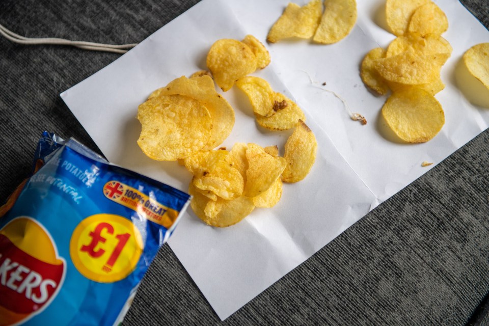 Sabrina Hussain was enjoying a packet of Walkers cheese and onion crisps when she discovered what appeared to be a insect