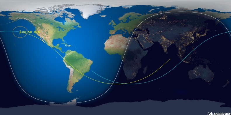 Experts had plotted where the it was likely to return to Earth