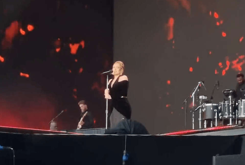 Adele has been praised by fans who filmed her stopping midway her performance in Hyde Park last night