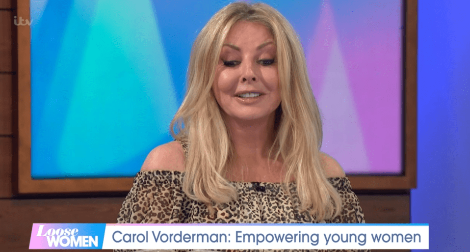 Carol Vorderman spoke about relationships on Loose Women today