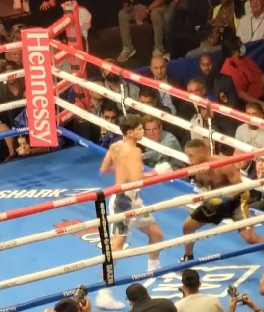 Ryan Garcia threw a left hook so fast the camera barely caught the punch