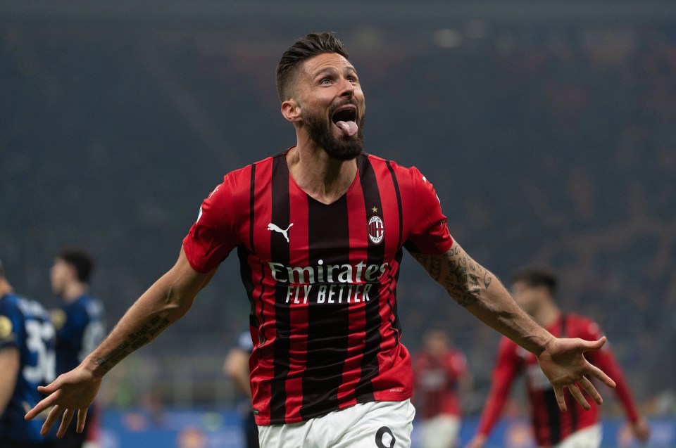 Olivier Giroud scored 14 goals in 28 games for AC Milan in his first season