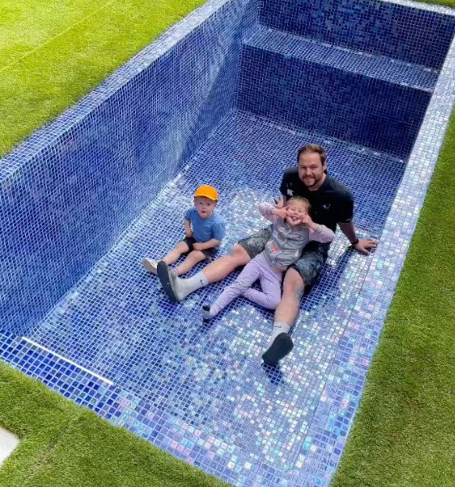 Alex Dodman, 36, built the back garden pool using YouTube tutorials