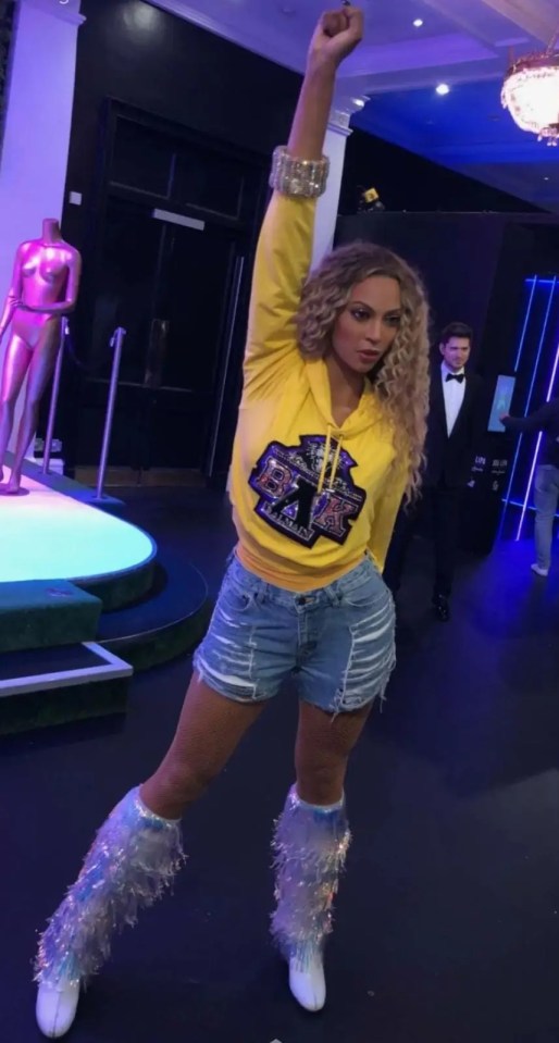 Sherrell modelled as Beyonce for two waxworks in Madame Tussaud waxworks