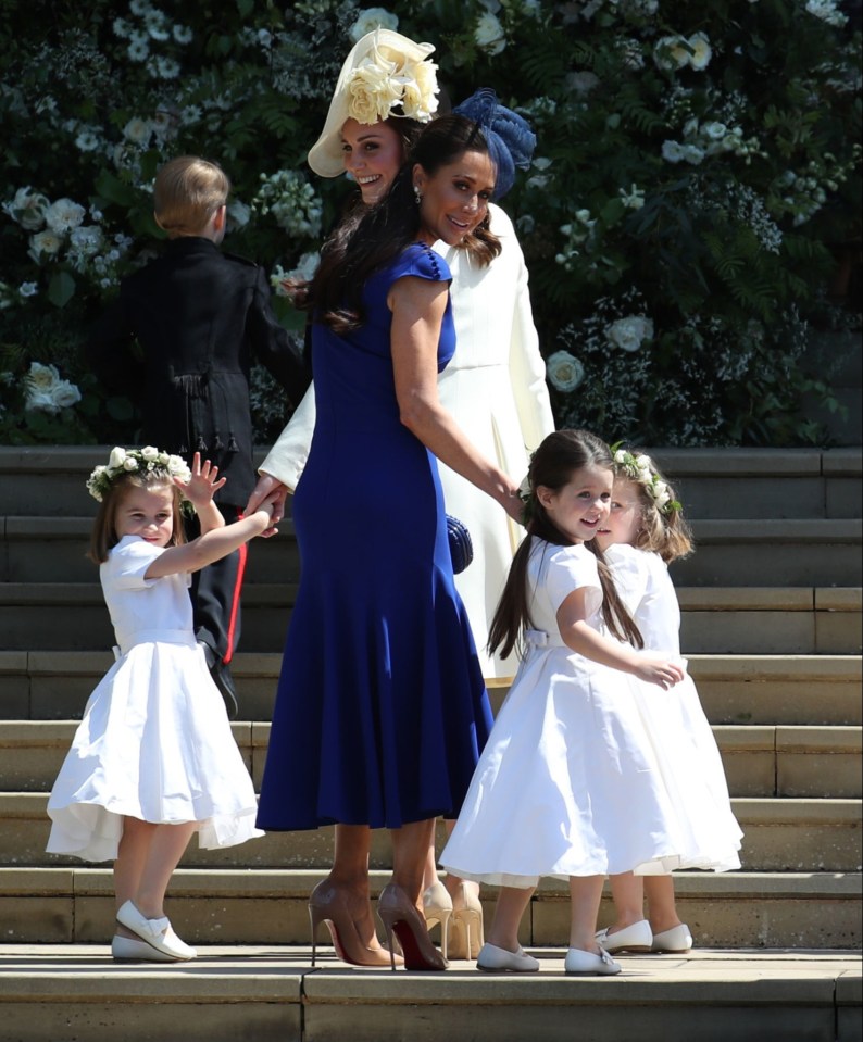 Kate pictured with Jessica Mulroney and Meghan's bridesmaids on the day of the Royal wedding