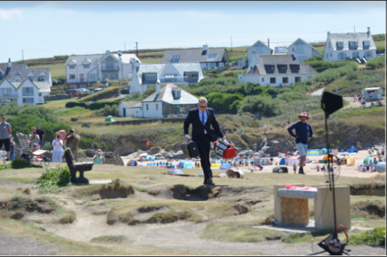 In the last ever scene, the hot-tempered GP is called to a cliff edge to help save a woman who’s fallen into the sea