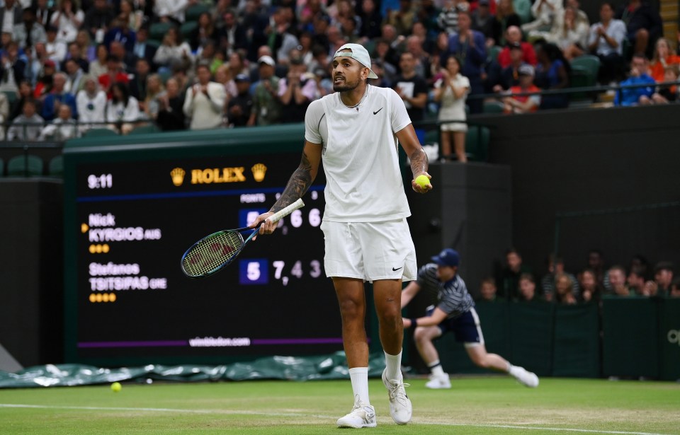 Nick Kyrgios begins to simmer again in his fiery clash with Stefanos Tsitsipas