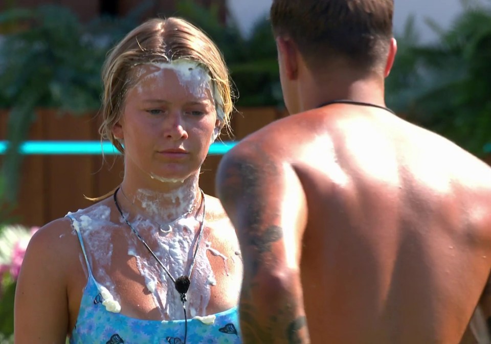 Love Island's Tasha looked sad as Luca approached during Snog Marry Pie