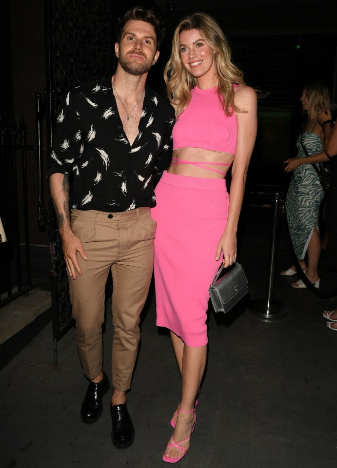 Joel Dommett and wife Hannah Cooper were all smiles at ITV's big summer bash on Wednesday night