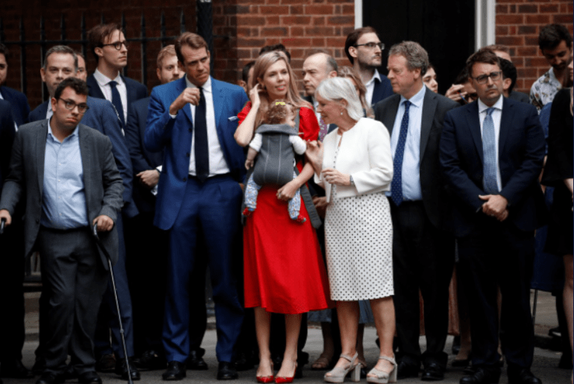 Carrie Johnson with baby Romy in Downing Street