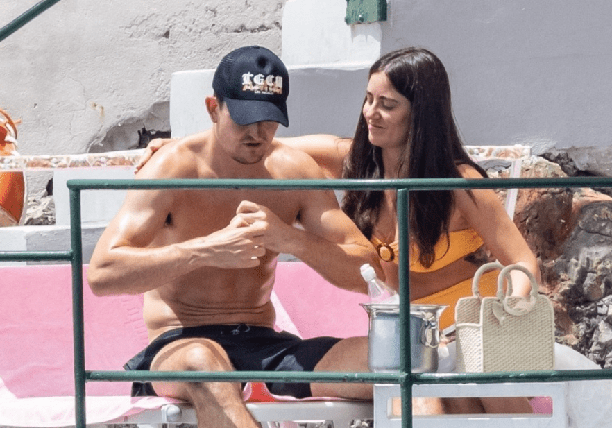 Newlyweds Harry Maguire and Fern Hawkins relax on the Amalfi coast