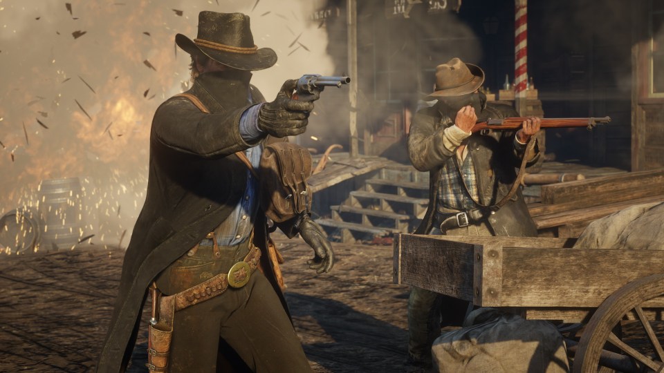 Cowboys being cowboys in Red Dead Redemption 2.