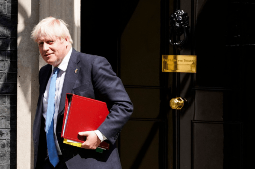 Boris Johnson leaves No10 to attend his last PMQs as PM