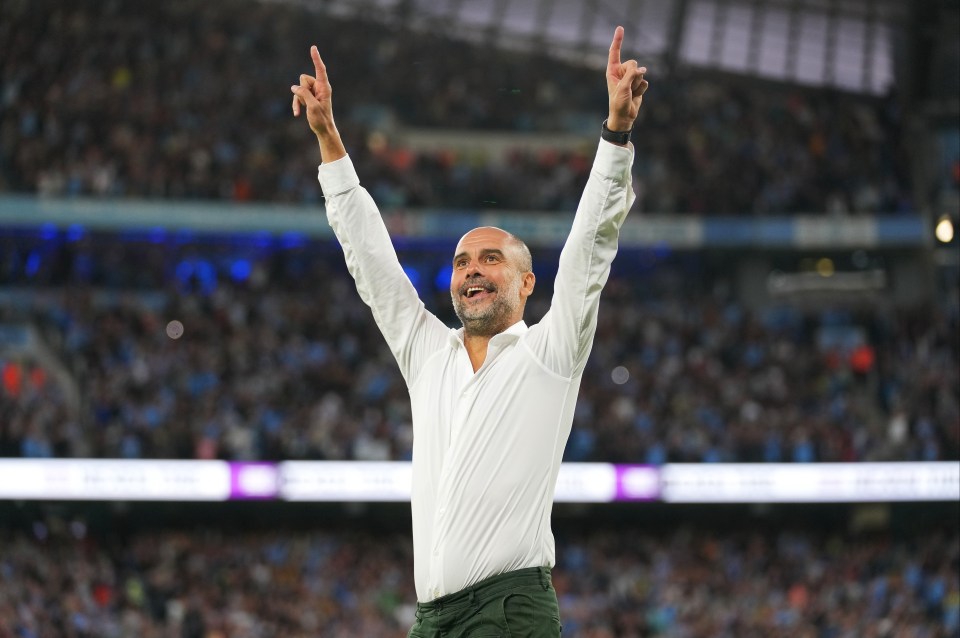 Pep Guardiola couldn't resist celebrating City's huge win