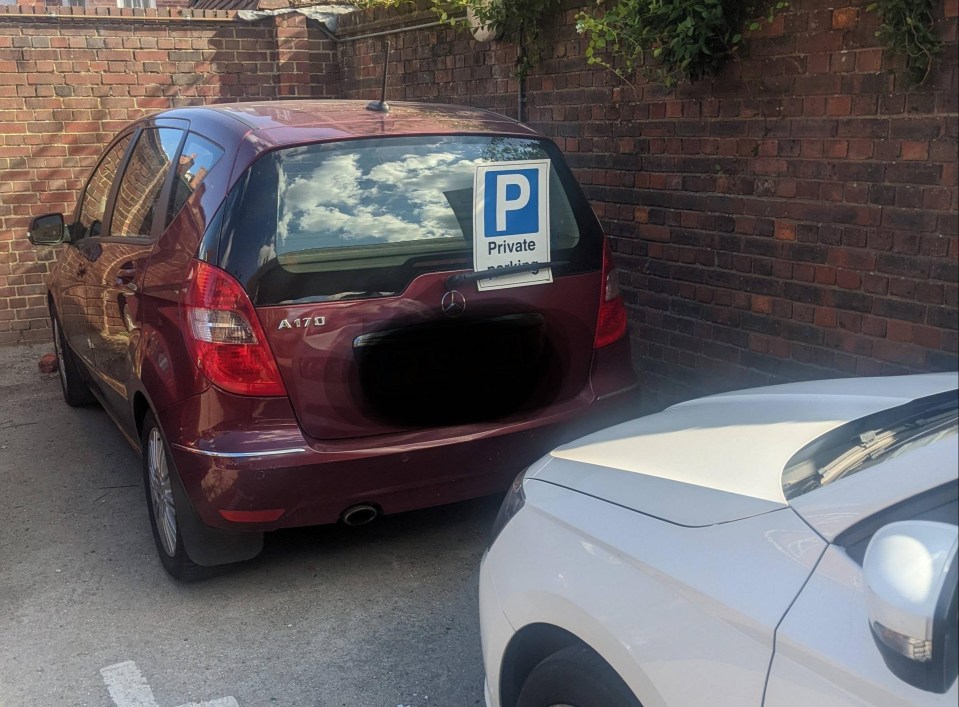 The owner of this Mercedes was parking in a private parking space