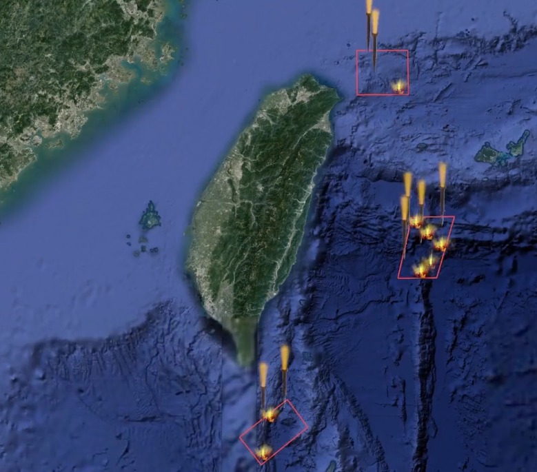 Beijing released video simulation of a 'reign of fire' missile blockade off Taiwan's coast