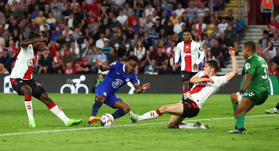 Raheem Sterling broke the deadlock for Chelsea against Southampton in the 23rd minute