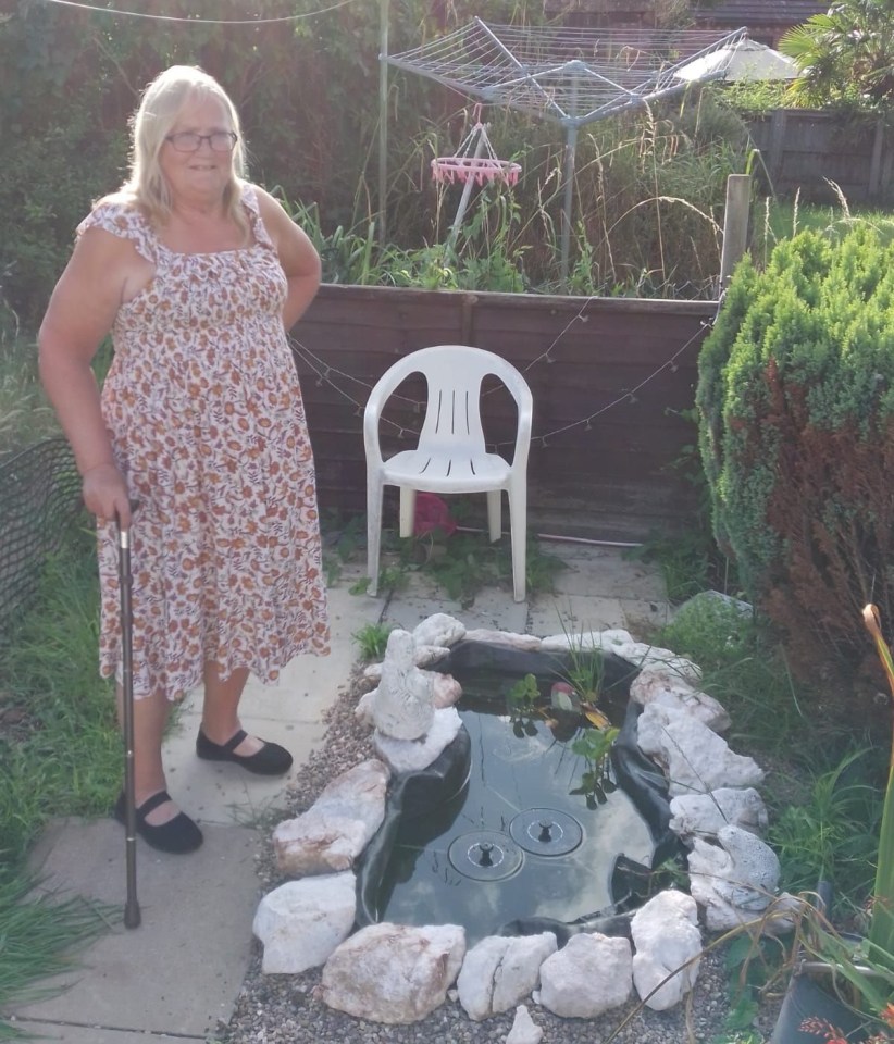 Audrey Whitebrook says her troubles go away when she sits next to the pond - but she has been ordered to fill it in