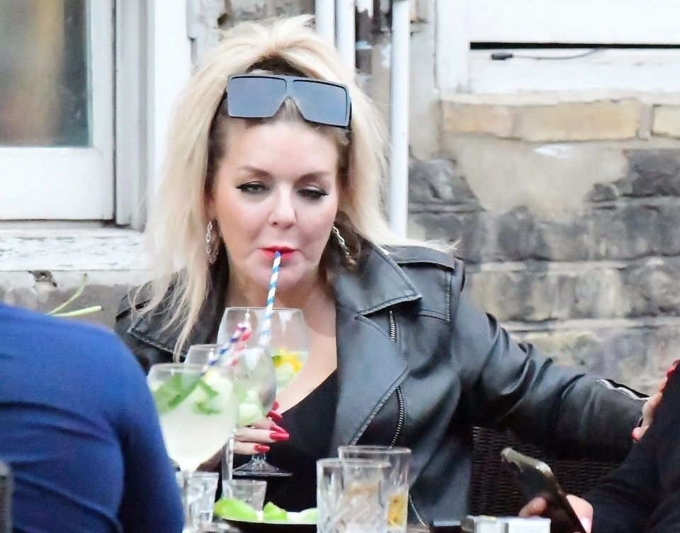 Sheridan knocked back booze with pals during the five hour drinking session