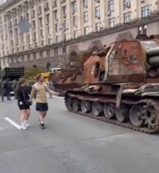 In a further blow to Putin, Ukraine has put captured tanks on display in Kyiv