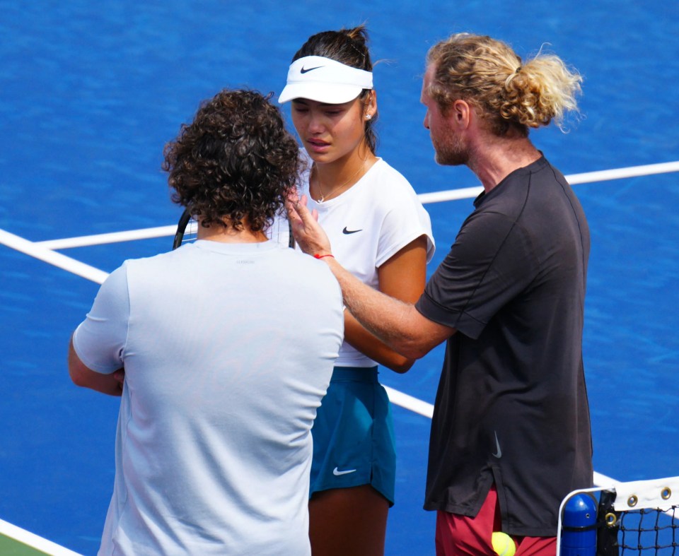 Emma Raducanu was in tears during the practice session