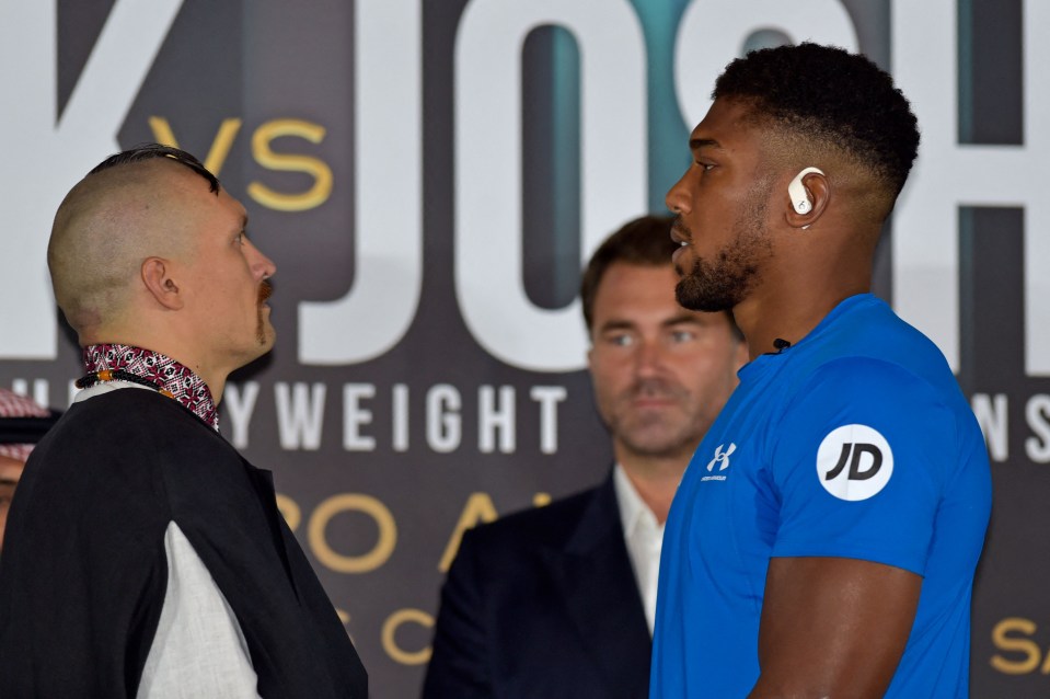 Oleksandr Usyk and Anthony Joshua face off