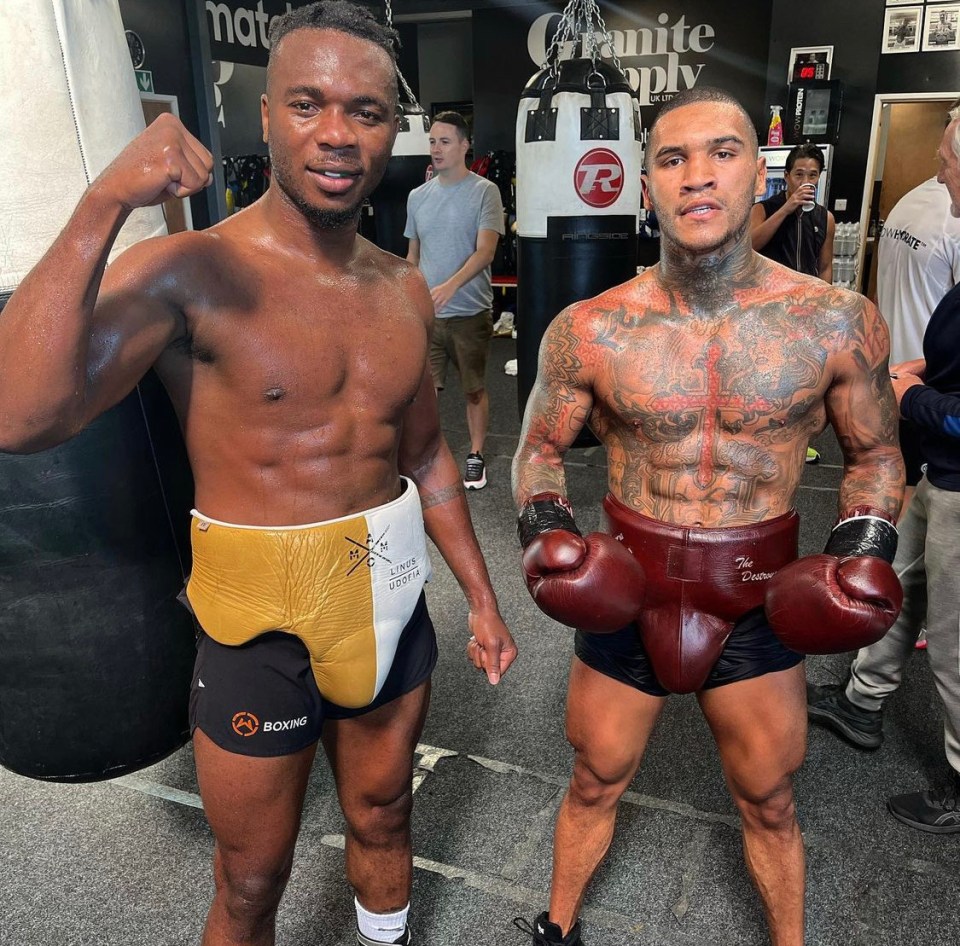 Conor Benn on Instagram after sparring at the Matchroom Gym with Essex Fight Academy's middleweight star Linus Udofia