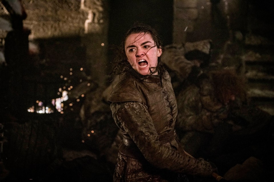 Maisie Williams as Arya Stark on Game of Thrones