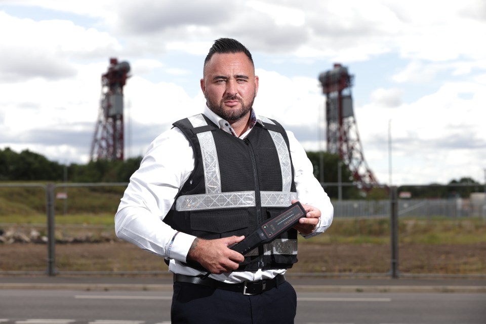 Private security boss Glenn Bartlett, holding a metal detector wand, says knives in the area have become a ‘fashion accessory’