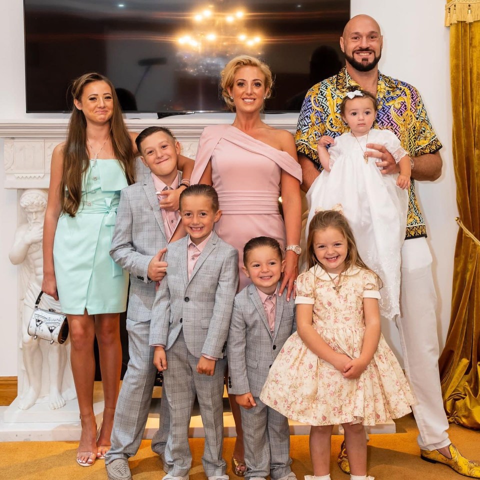 The whole Fury family pictured at baby Athena's christening