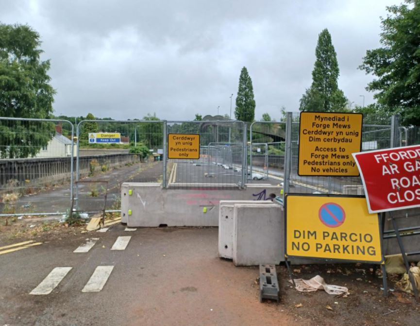 The bridge is the only access road to Forge Mews