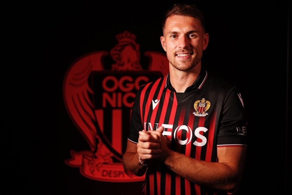 Aaron Ramsey has signed for Nice on a free transfer