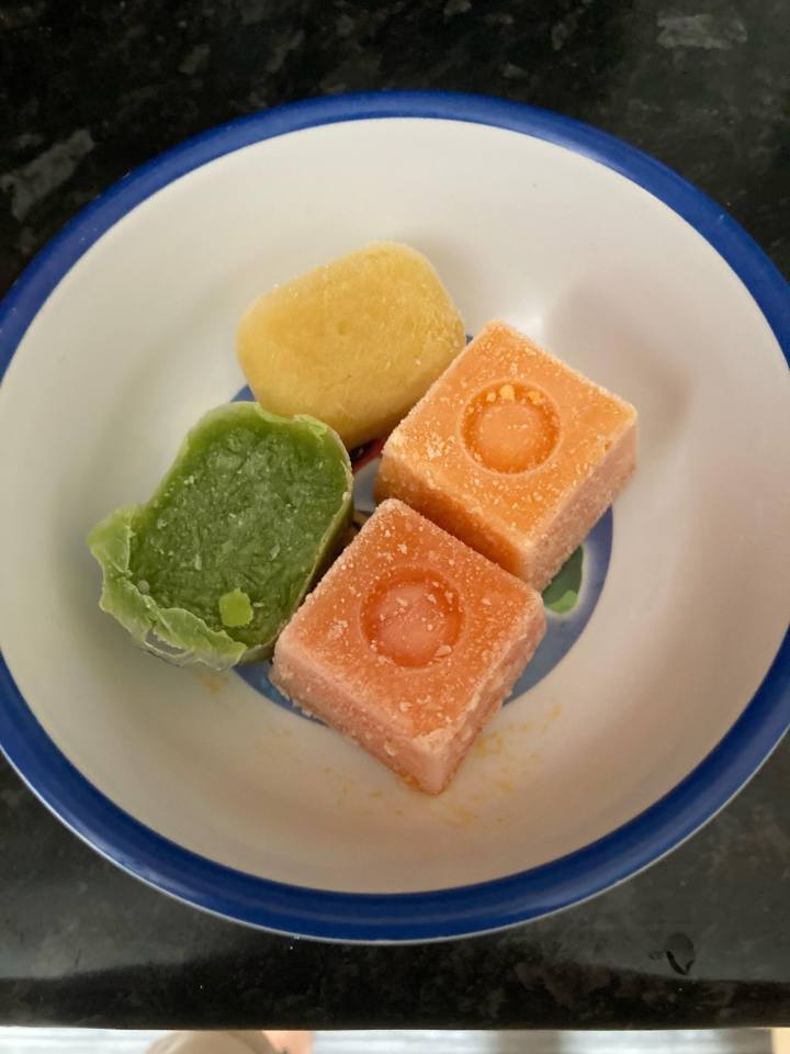 Carrot, sweet potato and broccoli after being prepped and frozen