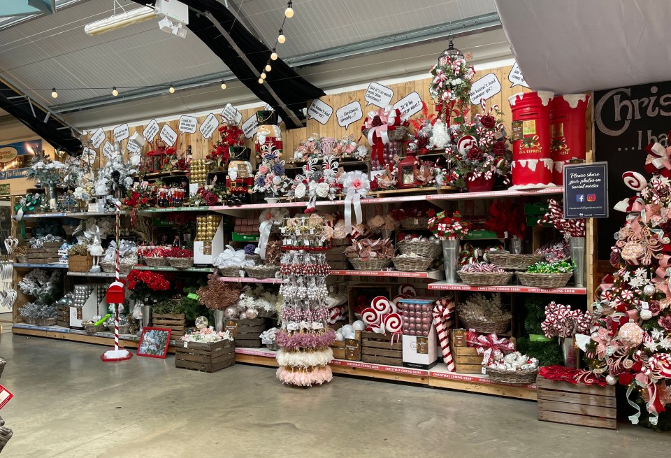 Sweltering shoppers were stunned to see yuletide items piled 6ft high at a garden centre yesterday