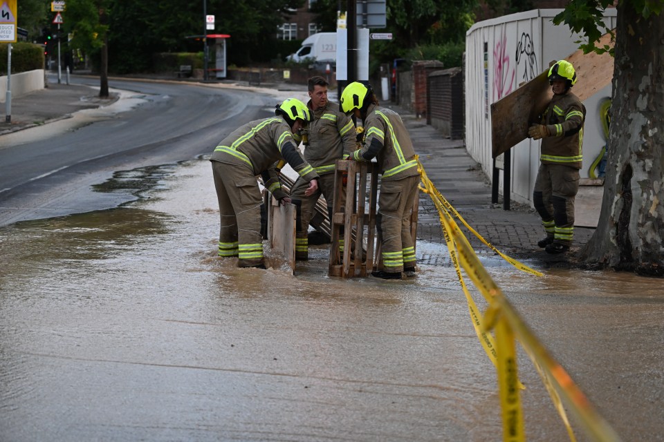 Thousands of gallons of water were wasted yesterday in Willesden, North London