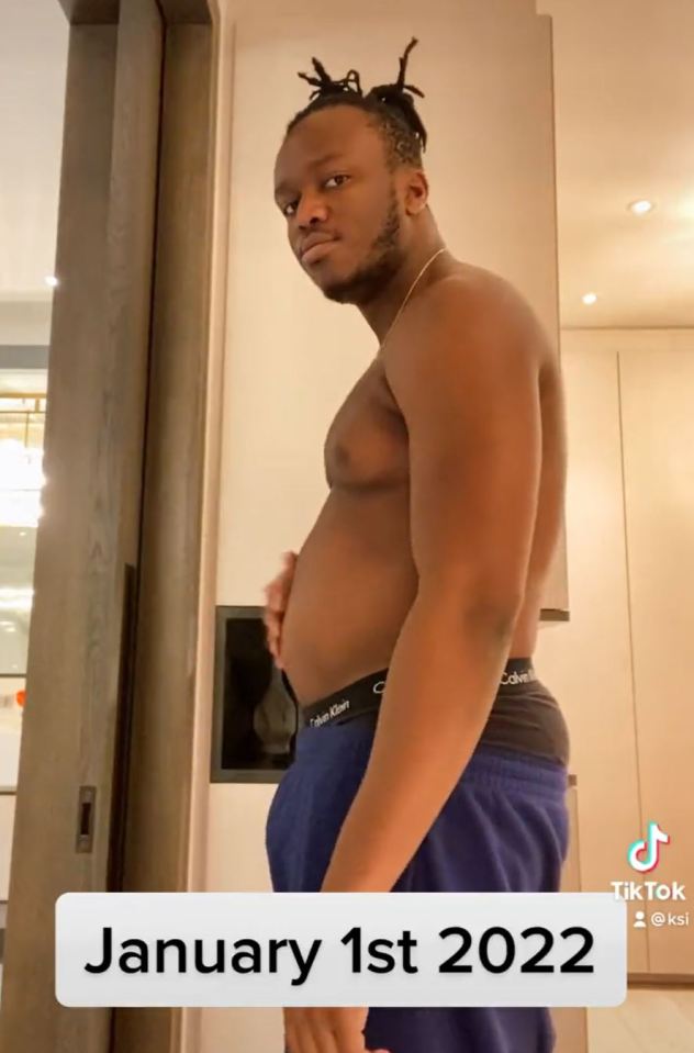 The YouTuber showed off his weight gain on his social media channels