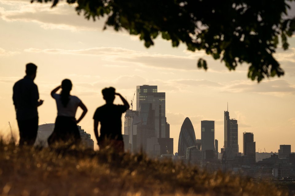 Dramatic sunset silhouettes from the top of Greenwich Park last night