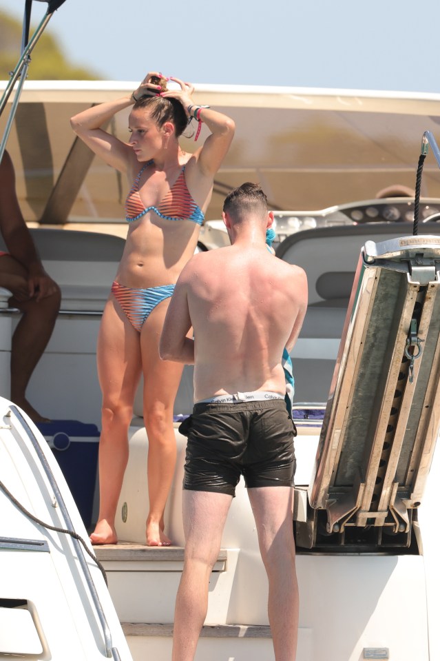 Toone was also seen on the yacht as she soaked in some sun after her Euros final goal