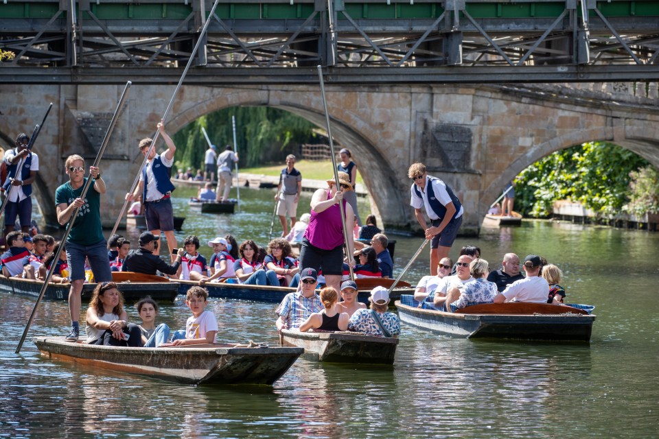 Punters enjoy the sun in Cambridge