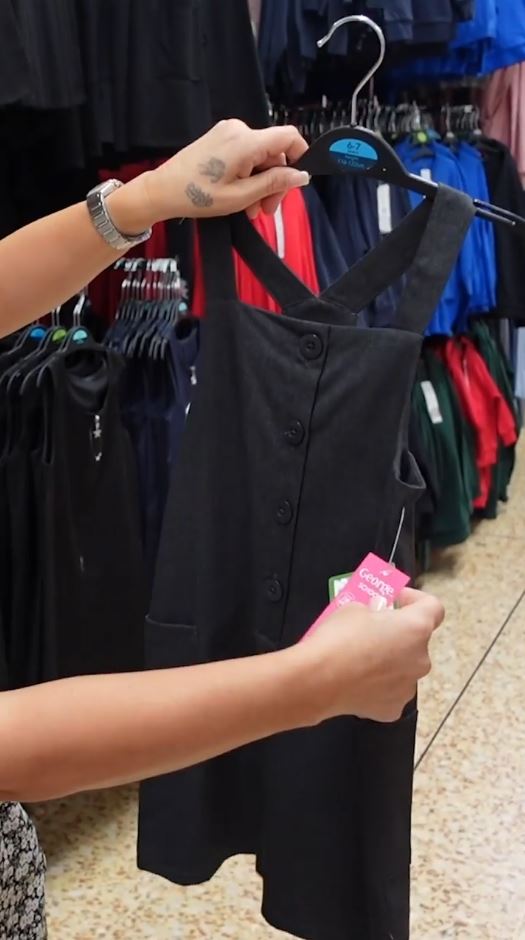 She found school dresses for £15 that don't need to be ironed