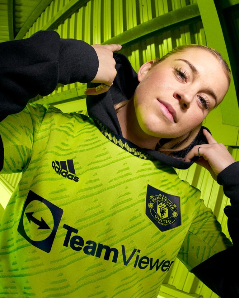 England Lionesses hero Alessia Russo models the bright green jersey