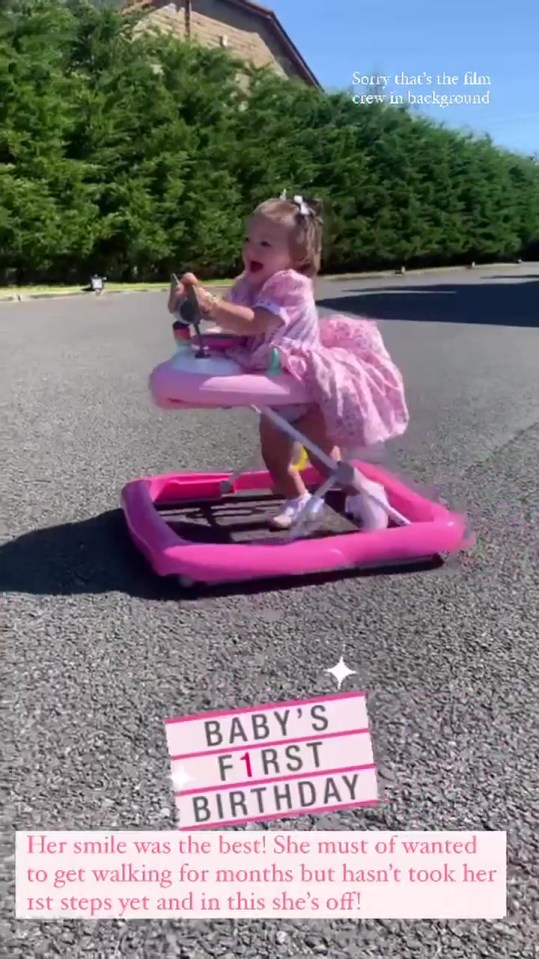 Athena whizzed around in her new walker