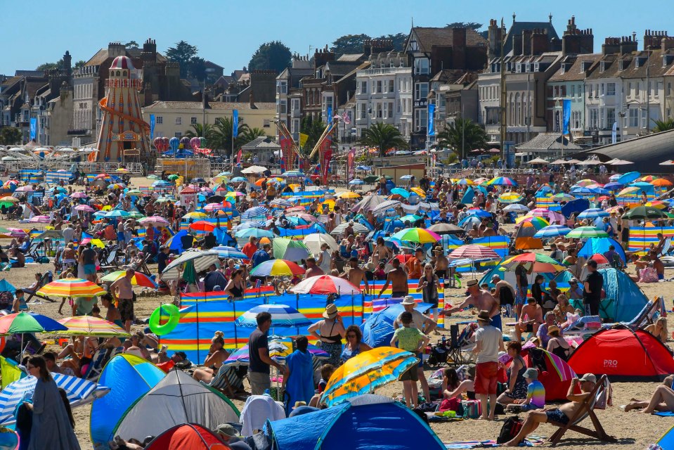 Weymouth beach was packed with sunseekers