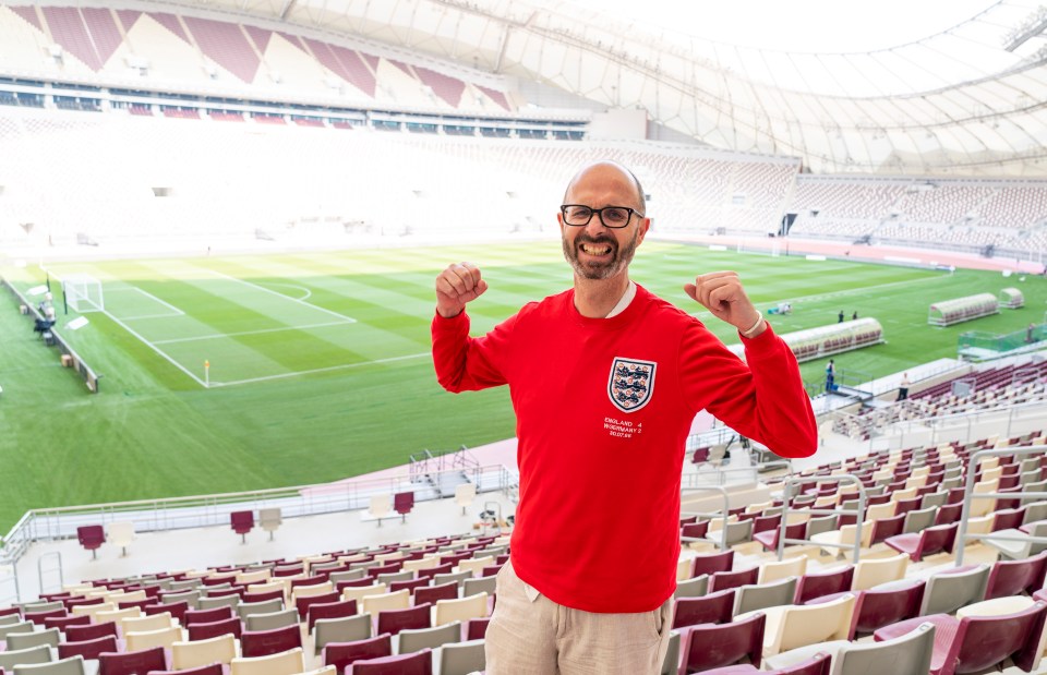 Oliver Harvey inside the Khalifa International stadium in Doha, Qatar where England will play Iran on November 21