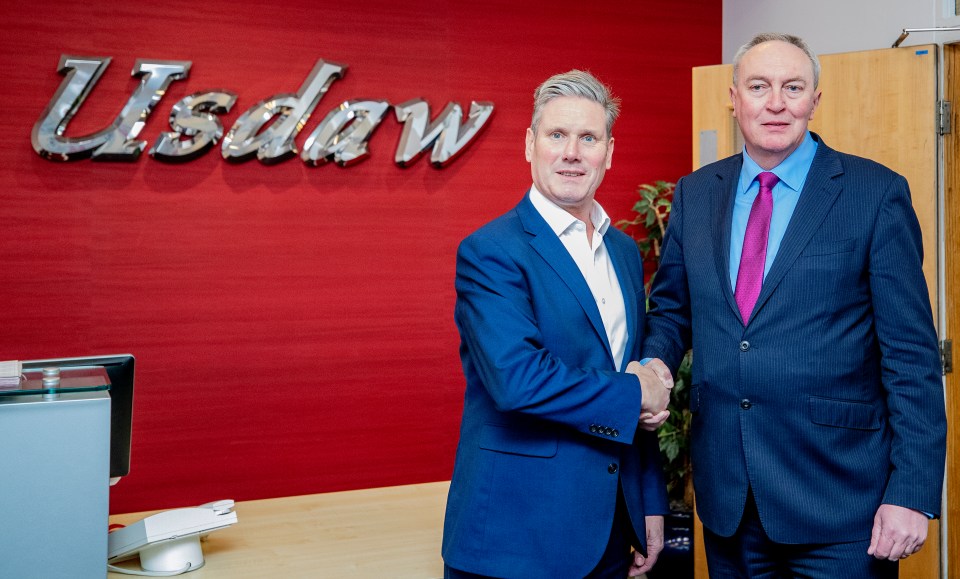 Usdaw boss Paddy Lillis (pictured with Keir Starmer) said: 'It is heart-breaking to hear these testimonies from workers who we rely on for essential services'