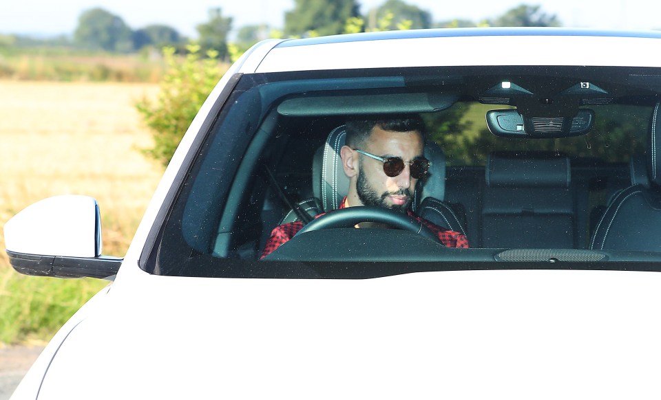 Bruno Fernandes donned a pair of sunglasses behind the wheel