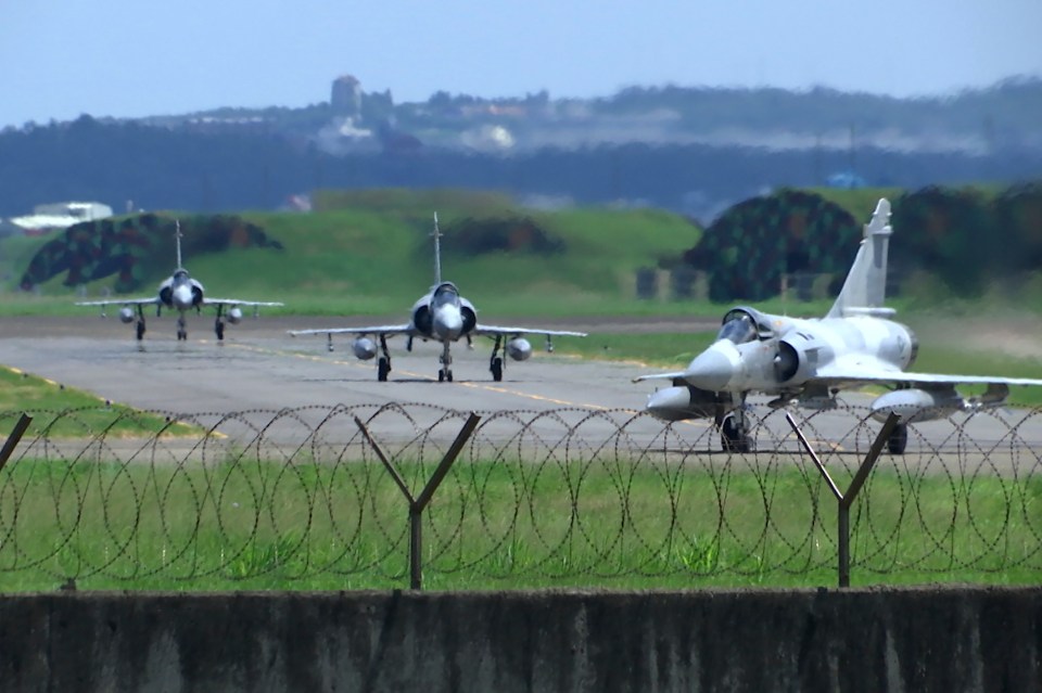 Taiwanese air force Mirage jets readying for duty amid fears of an invasion last week