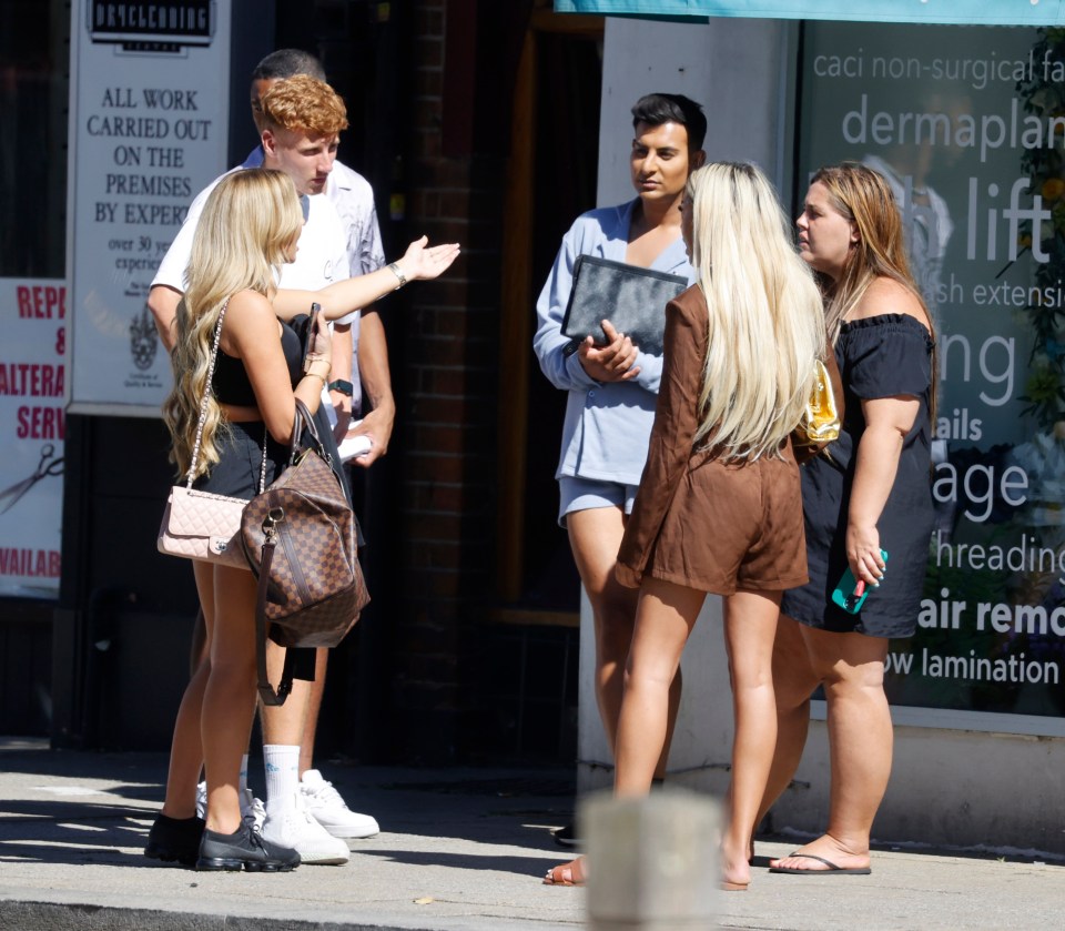 Towie star Ella Rae Wise was seen having a heated exchange after filming with Dani and Junaid